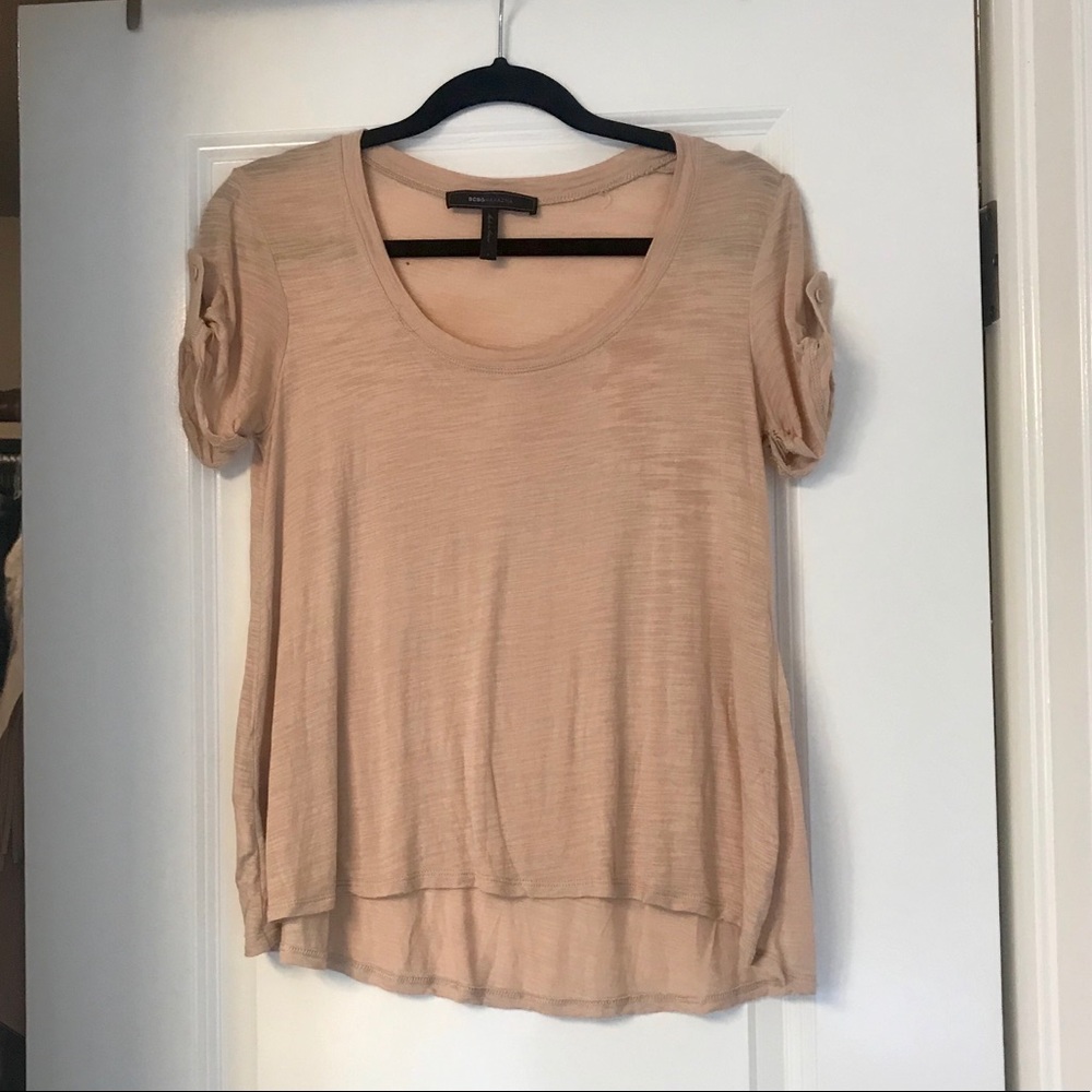 BCBGMAXAZRIA peach tee